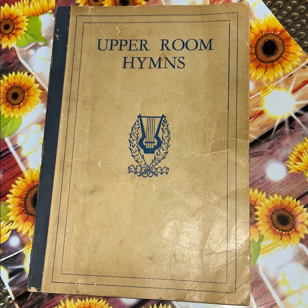 Upper Room Hymns Book. Cover & pages yellowed with age. Paperback book